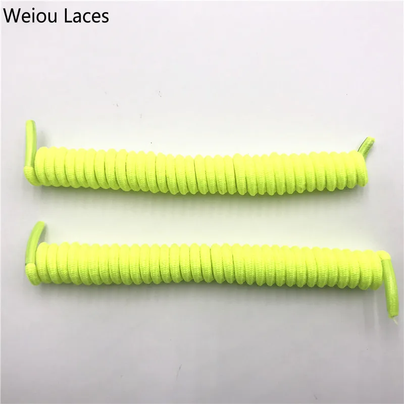 

Weiou Laces Elastic Shoelaces Curly Stretch Drawcords with Custom Logo for Sneakers Round Shoestring for Garment, White,red,green,support custom color