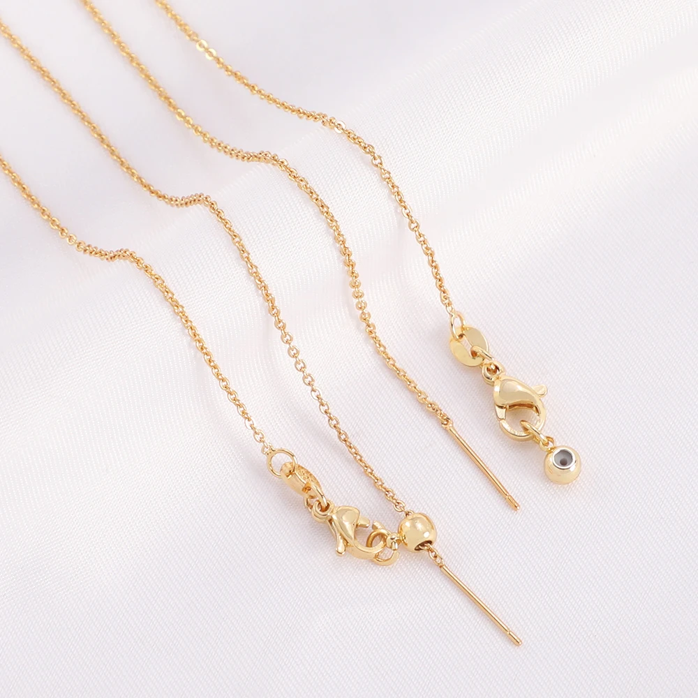 

18K gold filled chain brass adjust Universal extension chain necklace chain for jewelry making