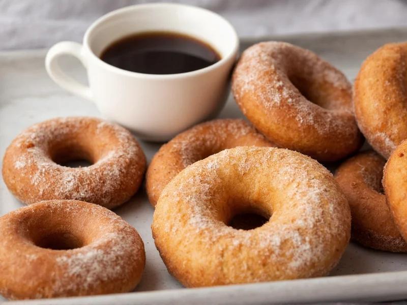 Fresh homemade donuts served with coffee