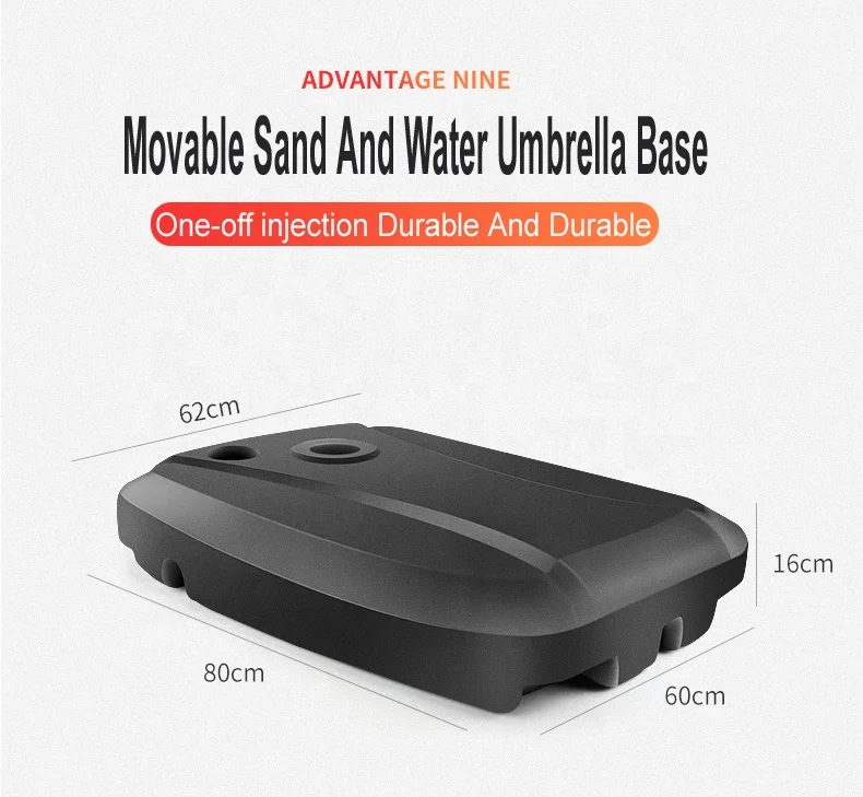 
Outdoor Parasol Banana 60L Water Filled Umbrellas plastic base 