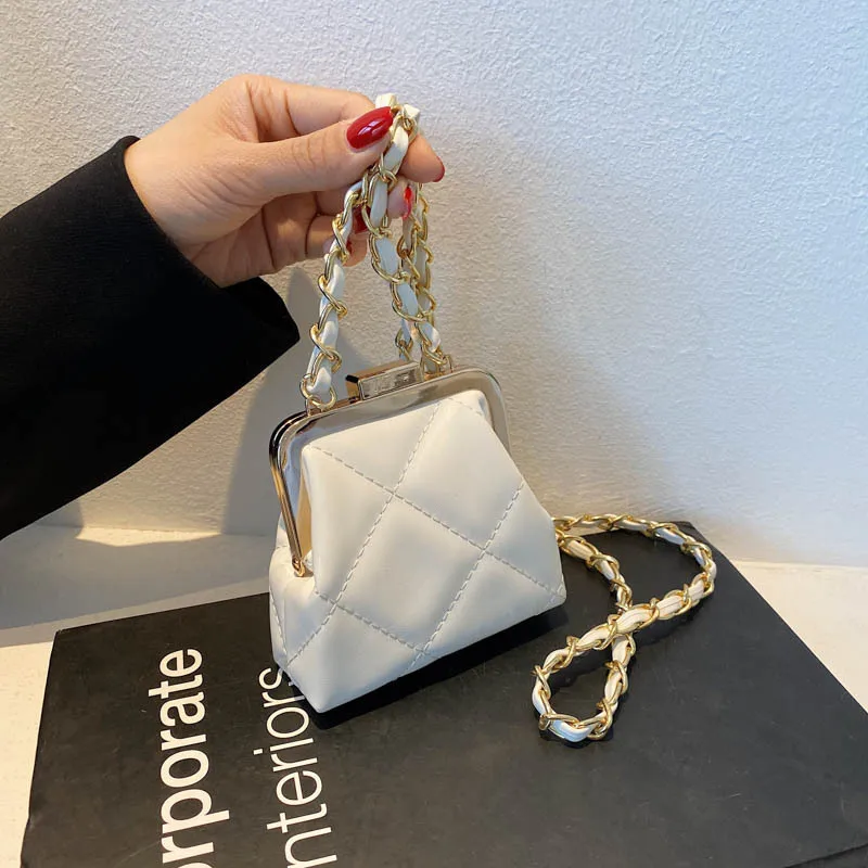 

New product mini candy color leather luxury handle shoulder bags crossbody kid purses and handbags little girls with chain, 6colors