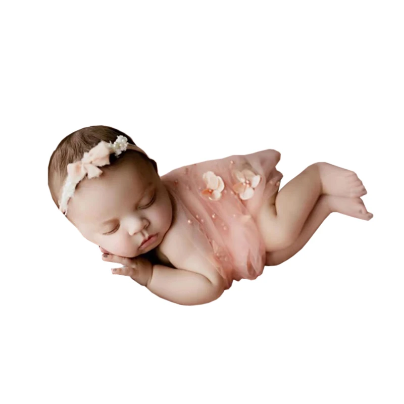 

Cross-border New Children's Photo Studio Flower Pearl Mesh Wrapped Cloth Background Cloth Baby Photo Props Baby Props