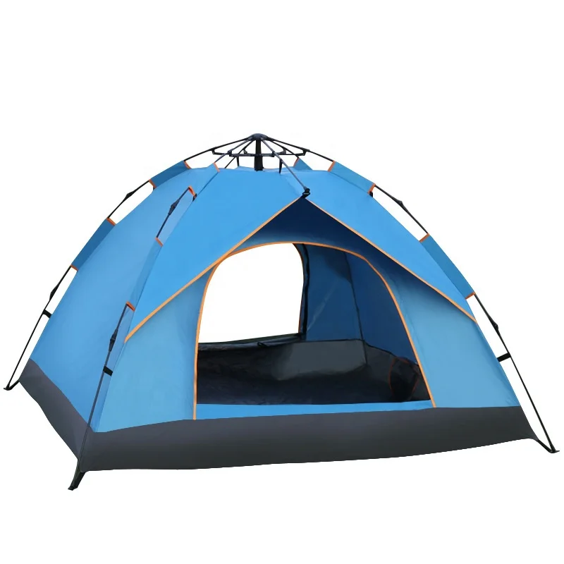 

Large Waterproof Family Outdoor Camping Tent Sibot 3-4 Persons False Double Layers Pop up Tents Four-season Tent, Blue, dark green