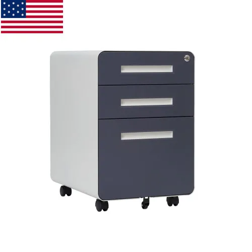

Arc side 3 drawers mobile file locker with wheels, lockable Metal and steel cabinet storage cabinets, Grey-white