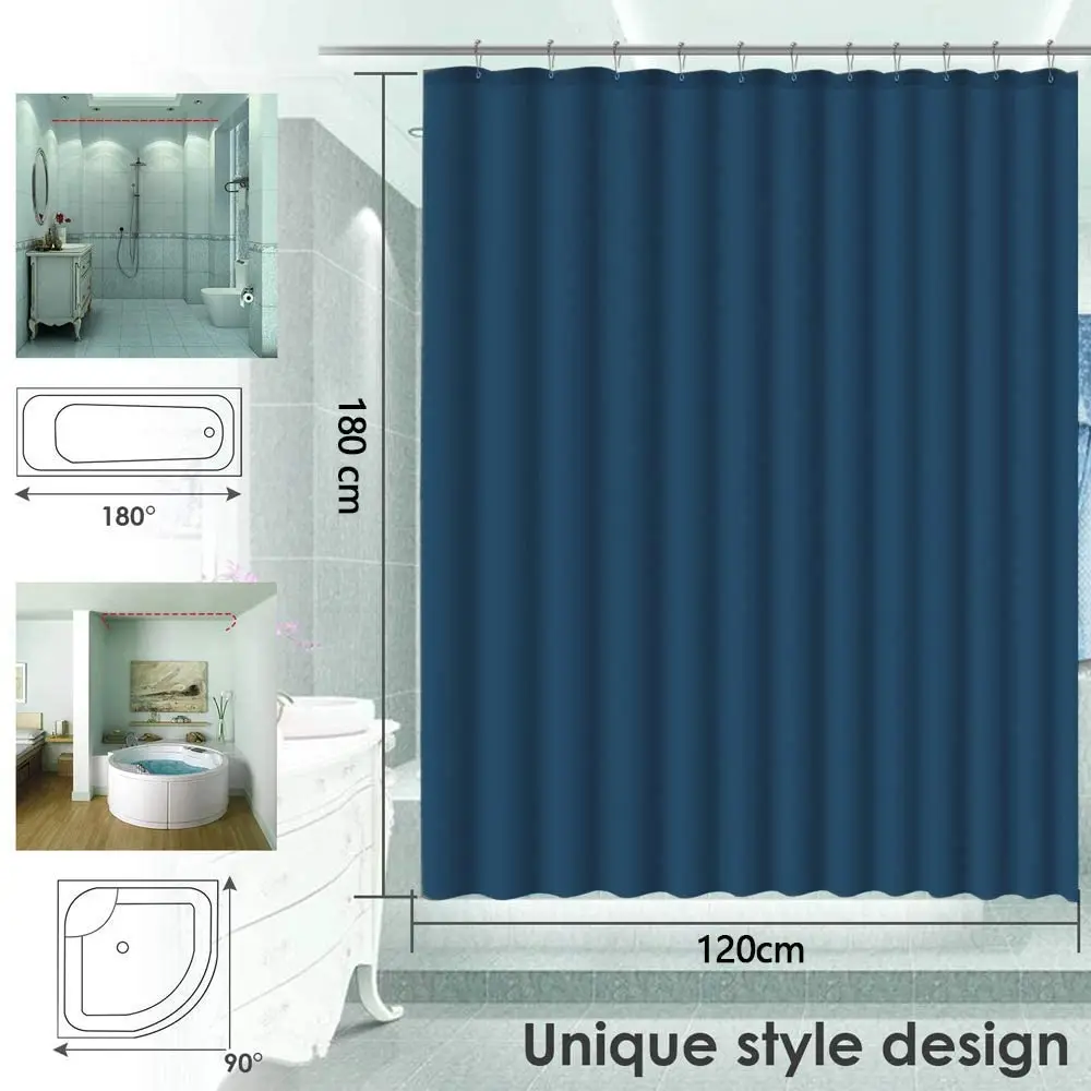 

Ready To Ship Washable Shower Curtains Amazon Hot Sales Curtain Without Printing, Custom color