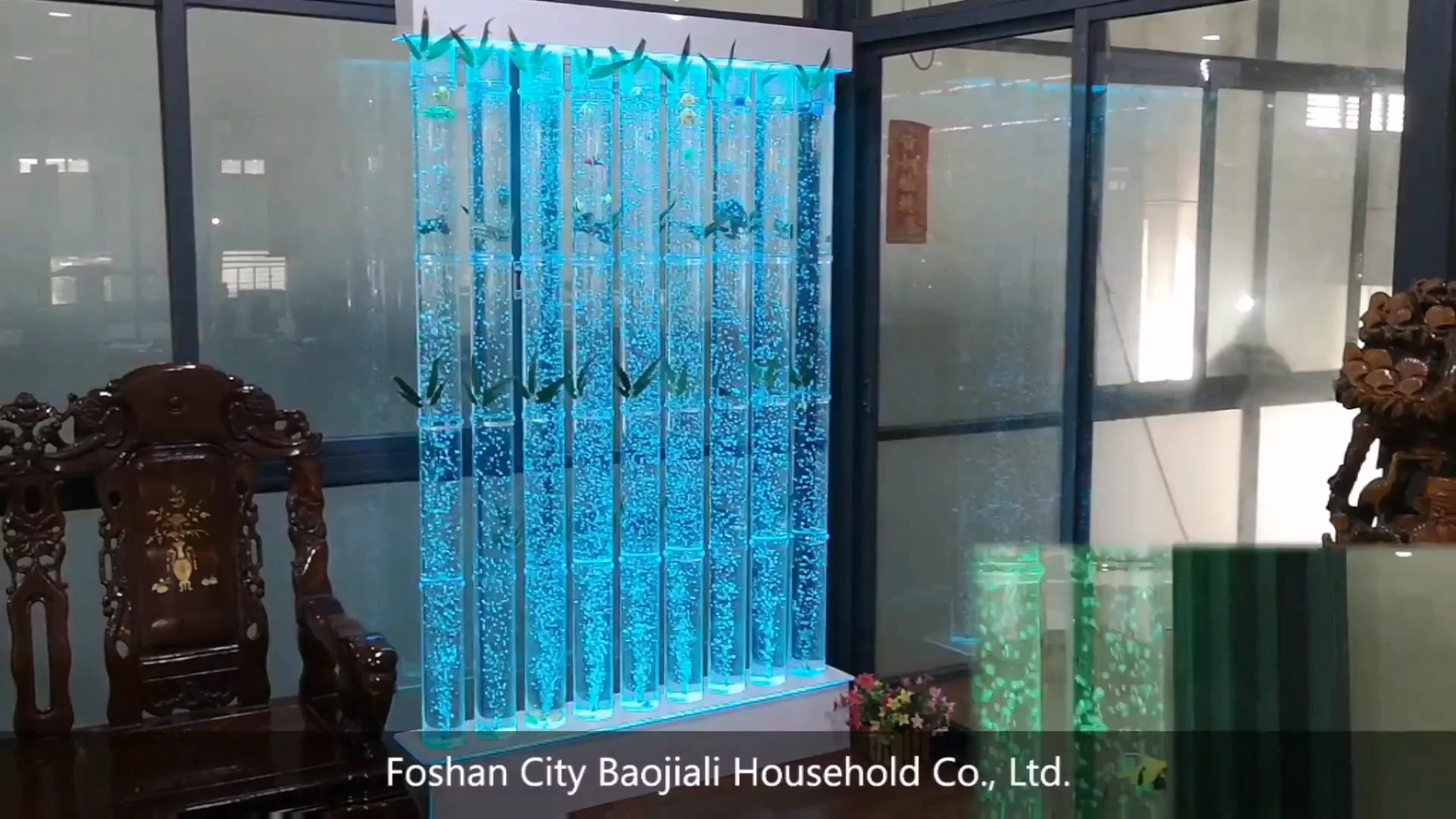 Indoor Floor Standing Bubble Wall Changing Led Light Acrylic Water