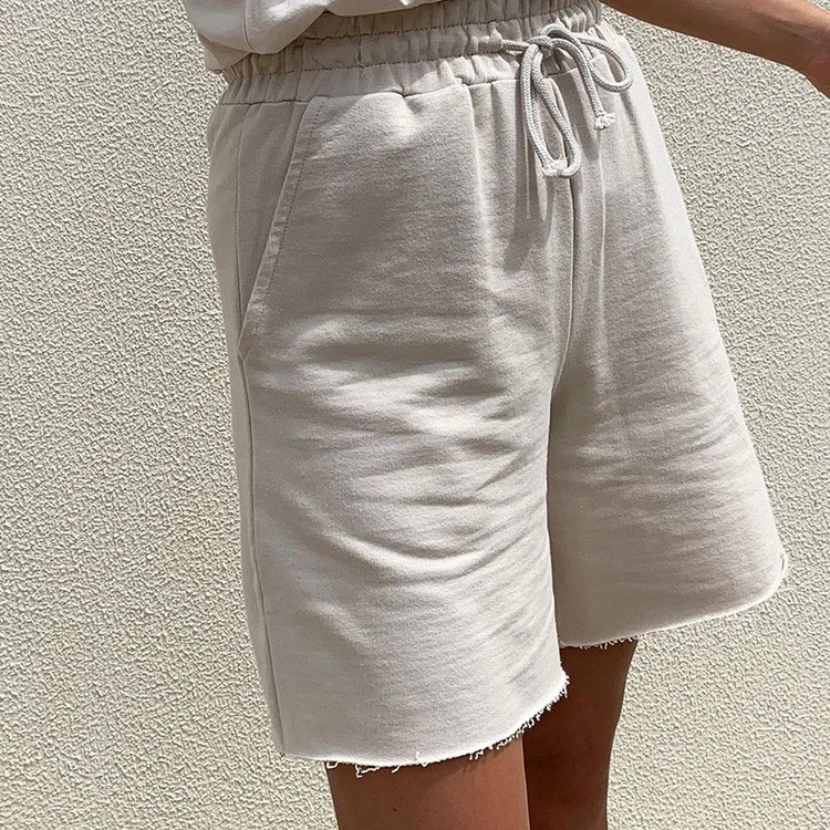 

Clacive Y2k Elegant Print Gray Drawstring Women Shorts Spring Summer Casual High Waist Ladies Shorts