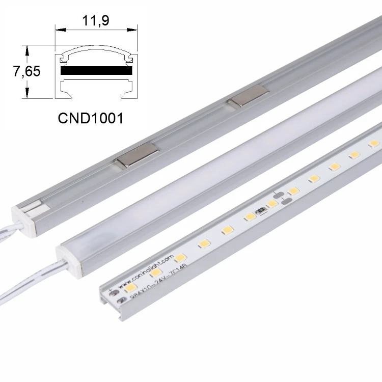 U aluminum profile LED SMD3528 5630 5730 LED Bar Light 5050 Rigid LED Strip with cover for shelf display in supermarket