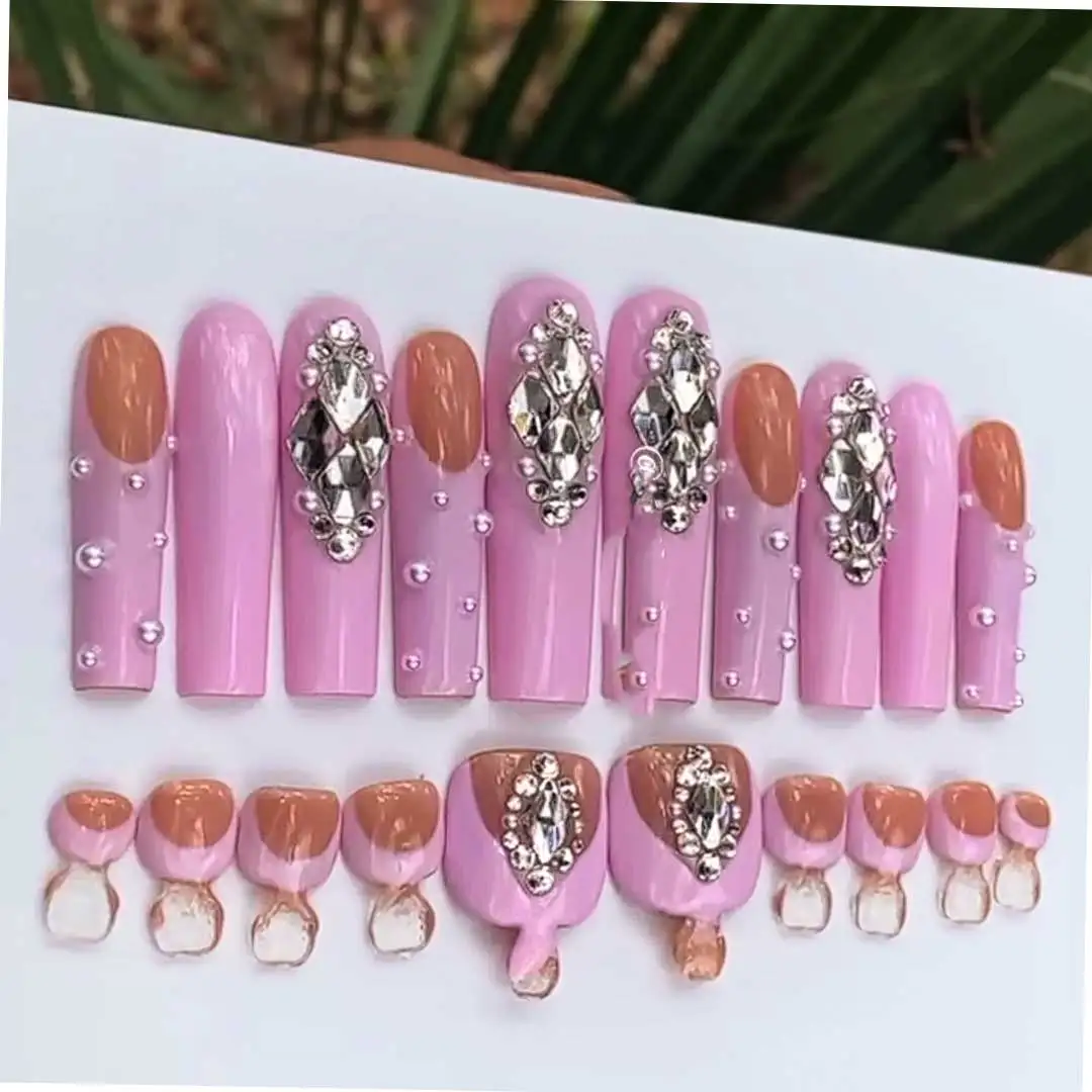 

Wholesale Red Designer Short False Nail Tip Press On Toe Nails Kit For Wornen, Multi color
