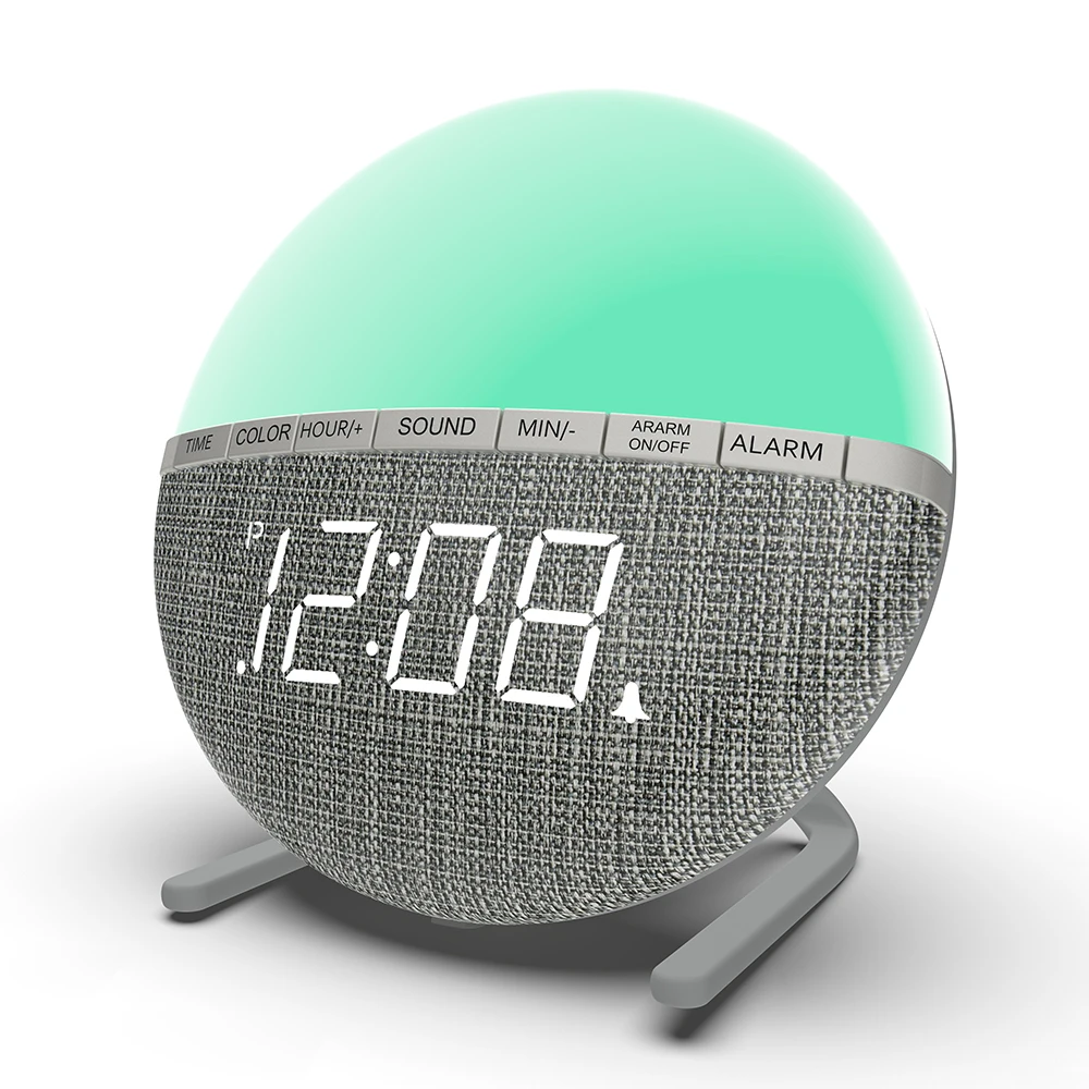 

Children's alarm clock creative LED digital alarm clock 8 kinds of natural sound clock 7 color night light