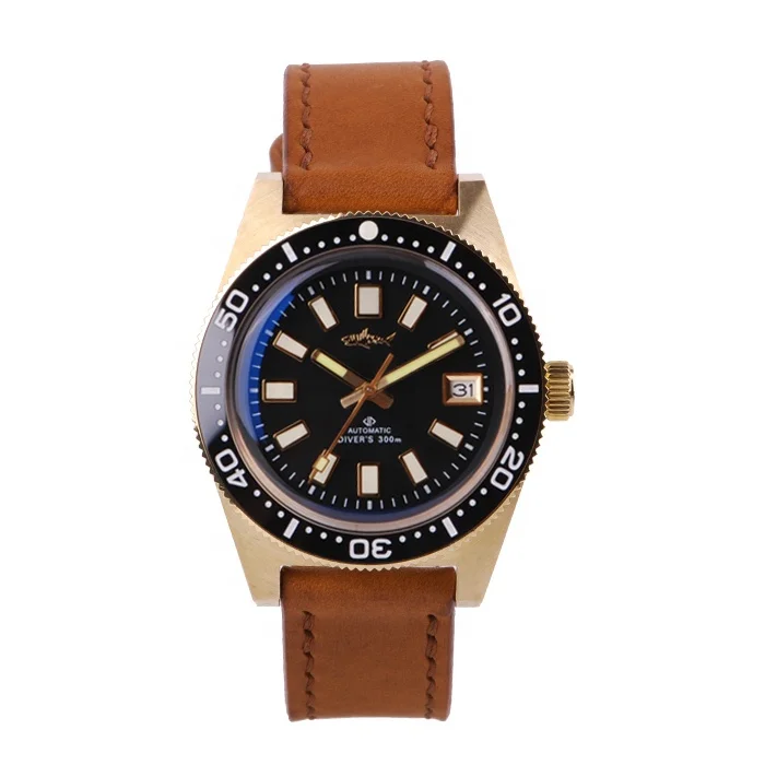 

Free fedex shipment custom high quality dome cusn8 bronze 30atm c3 japan nh35 movement 62mas dive diver watch for sale