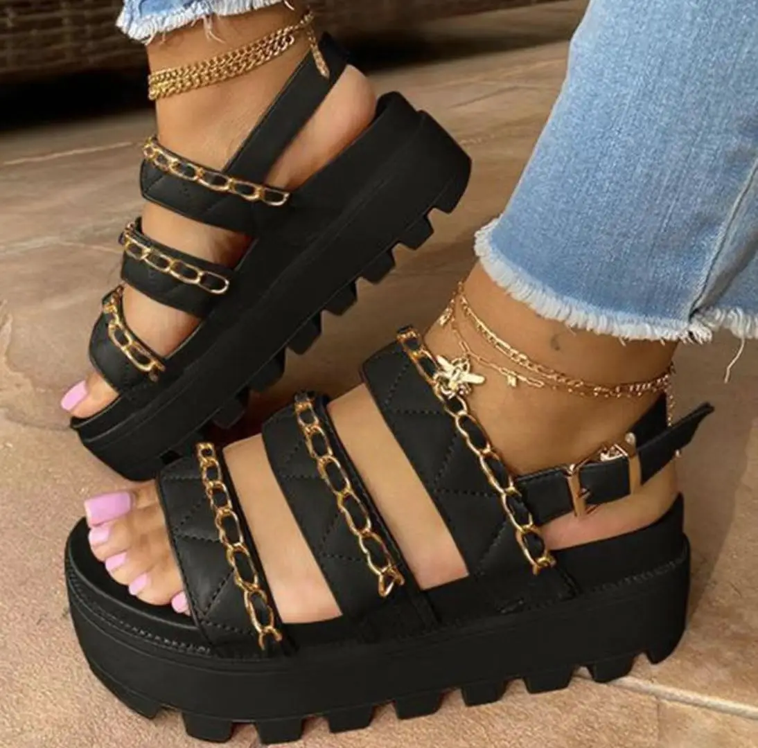 

Factory direct Summer Fashion Wedge sole Sandals For Women And Ladies Shoes Out Sandals Women