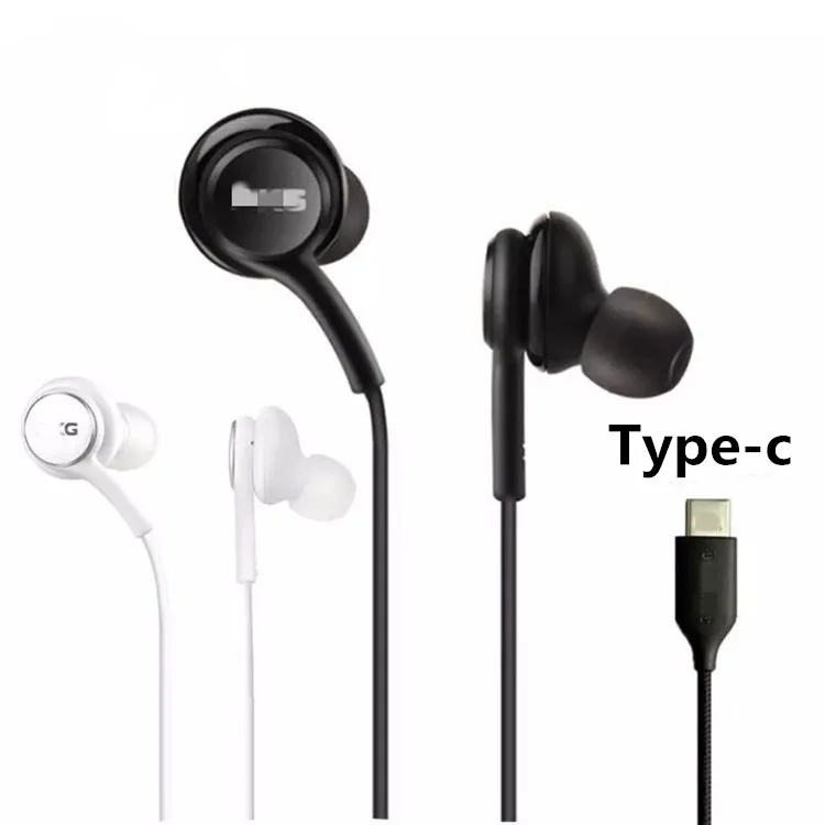 

note10 handsfree 1:1 original Stereo Headphone For AKG Type C Earphones With Mic Wired Headset For Samsung Note10 s20 headphones, White black