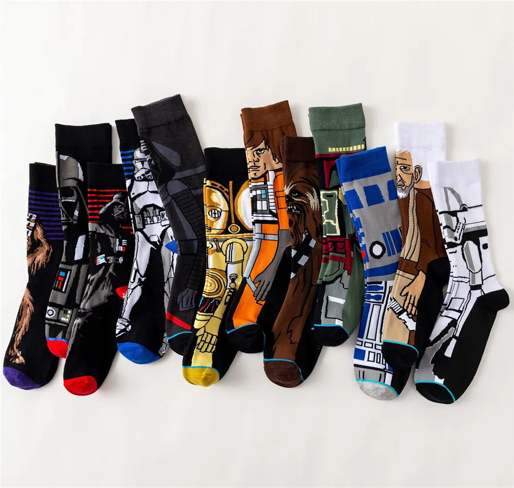 

wholesale crazy mens Hip-Hop Fashion cartoon tube funny comics cartoon cotton happy crew anime calcetas dibujos animados socks, Accept customized colours