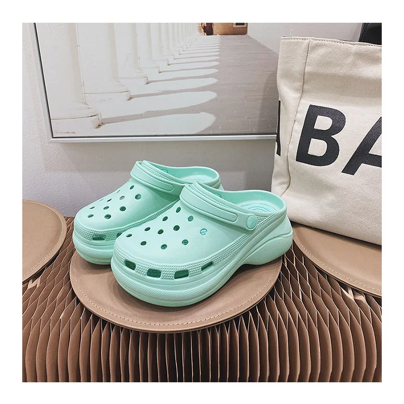 

Green Wholesale Womens High Platform Clogs Lady Color Rainbow Chunky Leopard Platform Green Clogs Croc Platform Shoes For Women