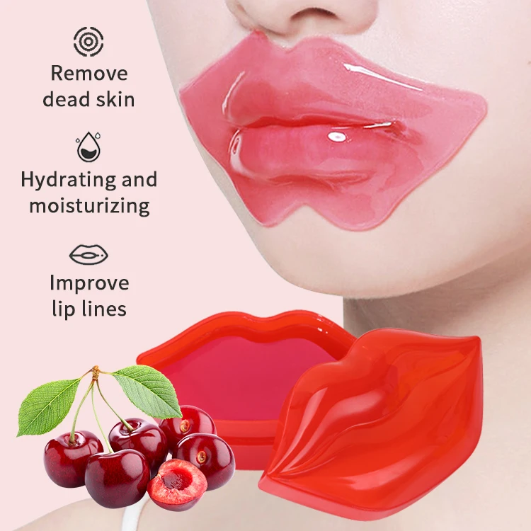

Wholesale custom private label vegan labial plumper moisturizing hydrogel collagen crystal sheet sleeping lip care mask