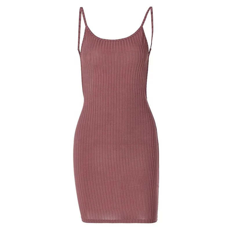 

Fashion Solid Color Halter Strap Sexy Bag Hip Dress