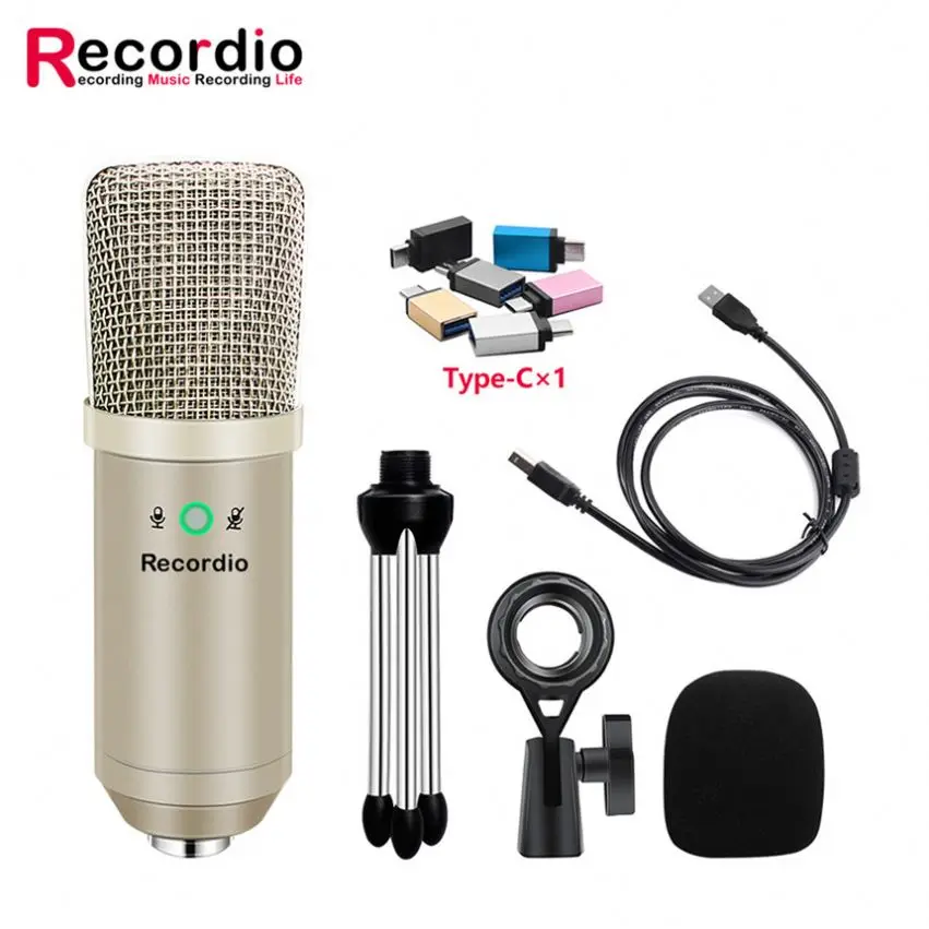 

GAM-U08 Good Selling Podcast Equipment Recording Condenser Microphone With Great Price, Black,champagne