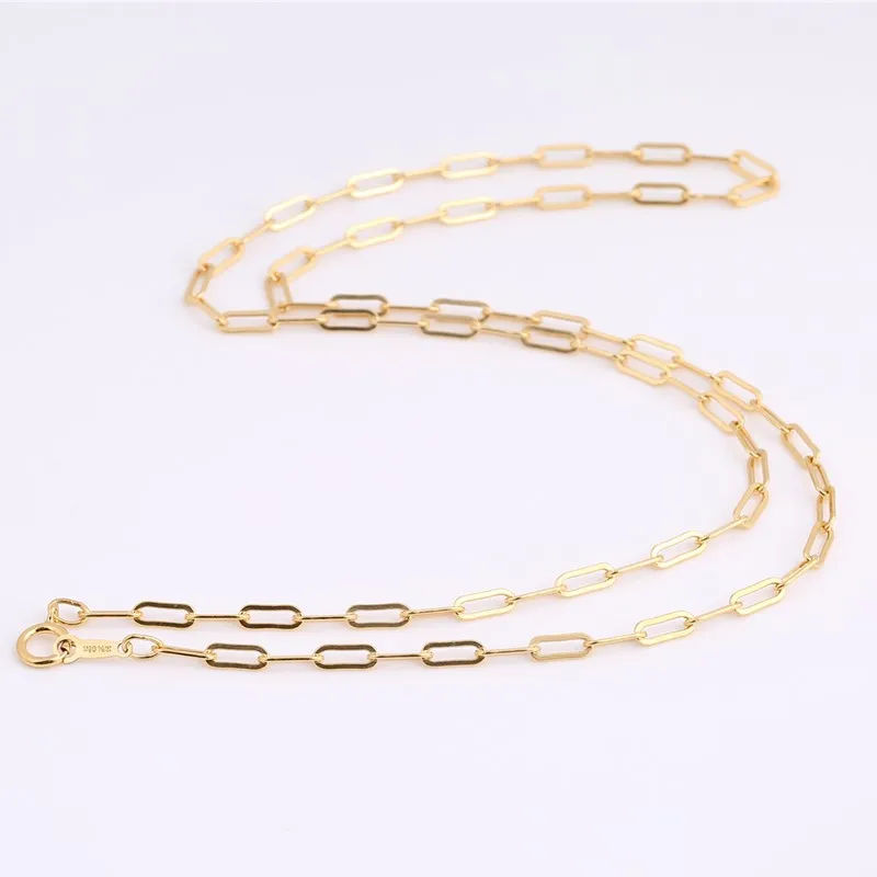 Gold Filled Paperclip Link Chain Women Girls Fashion Minimalist Permanent Fine Jewelry Necklaces