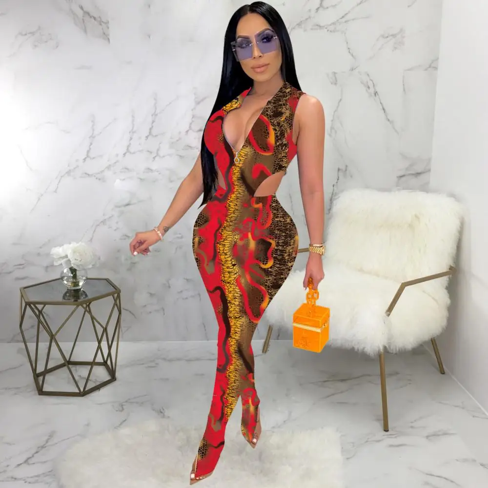 

Stitching Color Mesh Front Zipper 2020 Fashion Bodycon Two Piece Outfit For Women