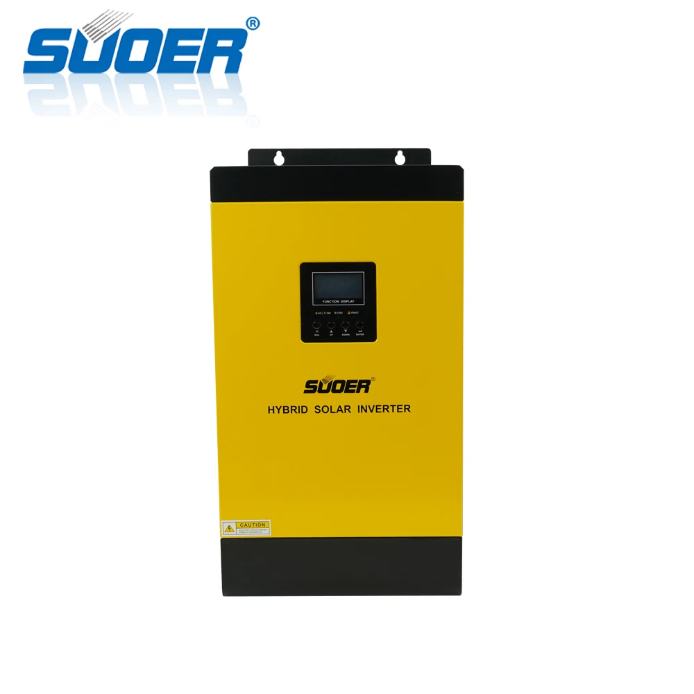 Suoer 12V 230V 1KW 1000W hybrid solar power inverter pure sine wave  inverter built-in PWM solar charge controller
