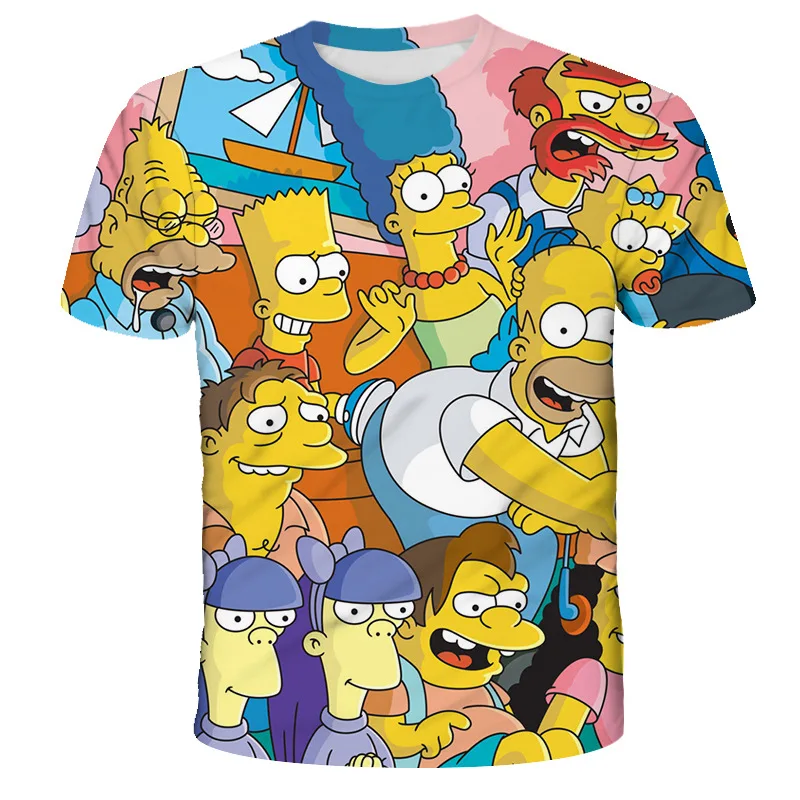 

Hot Movie From Men Streetwear Fashion Casual Funny 3D good omens Print the Simpson t-Shirt