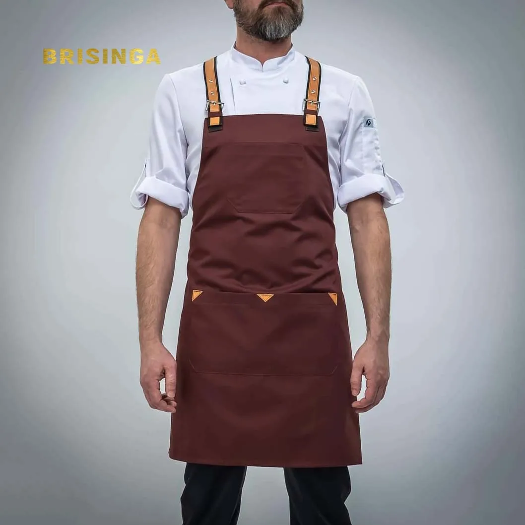 

beautiful 100% restaurant kitchen chef work apron bbq apron, Grey