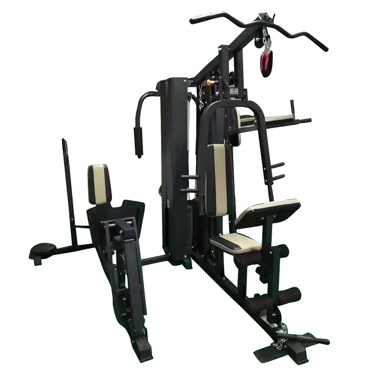 

strong go way build your own body multi-function pull push up 5 in 1 five people comprehensive station fitness equipment, Black