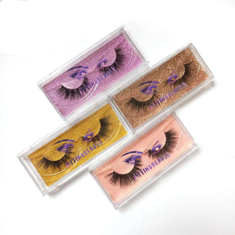 

Mytbeauty High Quality 3D Mink Eyelashes Empty Glitter False Eyelash Packaging Box, Natural black