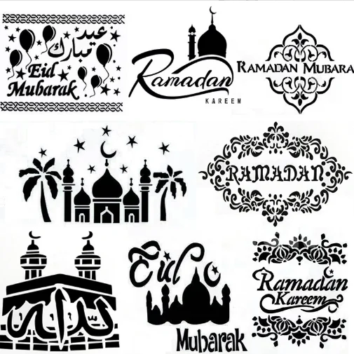 

Customize OEM DIY Cake Edge Decoration Tool Ramadan Muslim MuBARA Bake Stencil