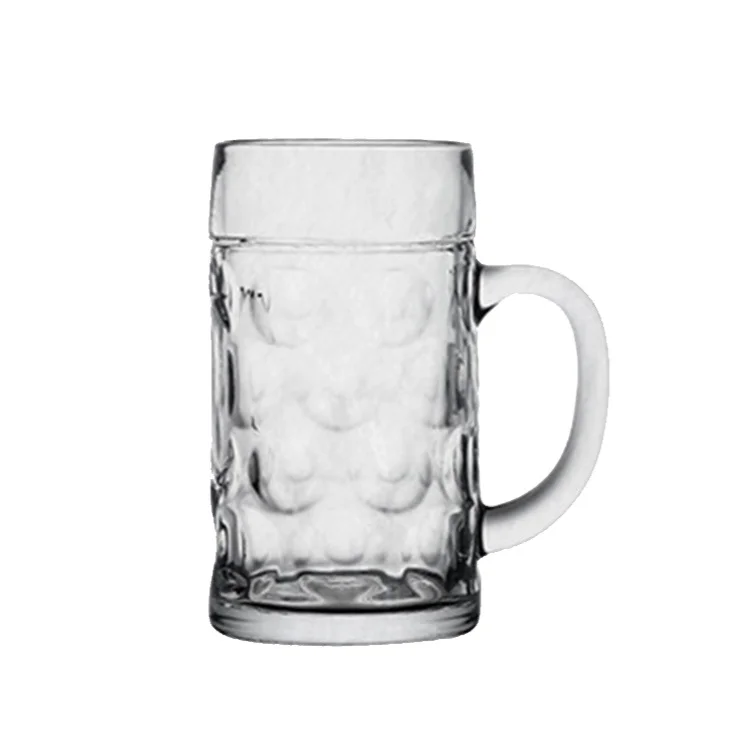 

Munich 0.5L large beer mug with thick belt 1L transparent craft beer mug can be customized LOGO