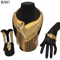 

Big jewelry set wedding gift Mirafeel 2019 fashion designs african style dubai gold plated wedding jewelry set BJW1-4
