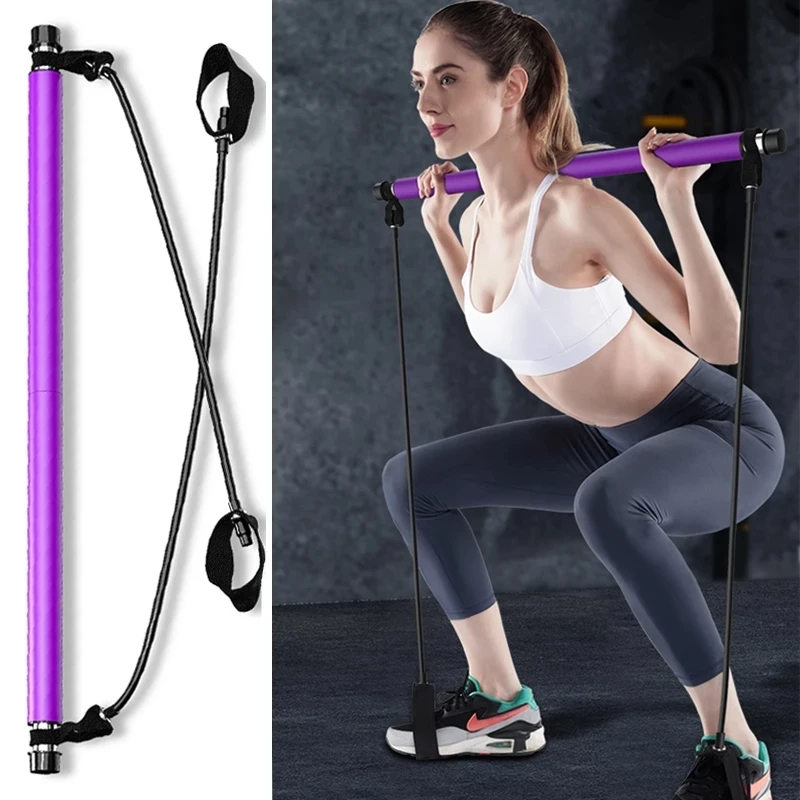 

Yoga fit Resistance Exerciser Pull Rope Portable Gym Workout Pilates Bar Trainer Elastic Bands For Fitness Equipment