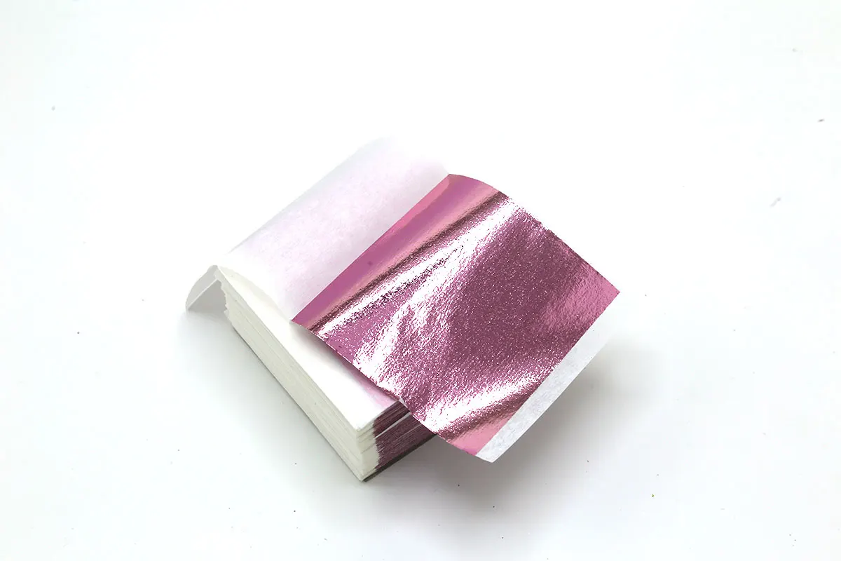 9厘米 x 9厘米颜色金箔纸粉红色金属板用于指甲护理