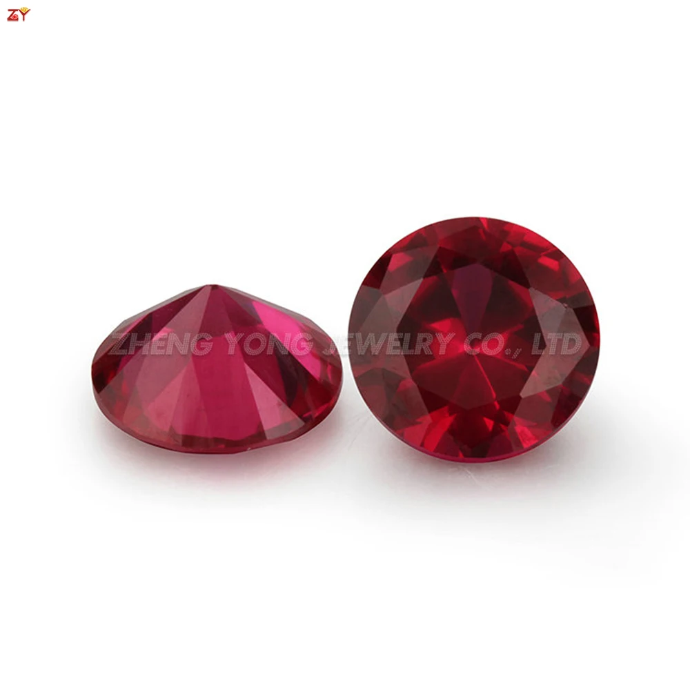 

Large Stock Wholesale Price 3.5mm to 8mm Round Brilliant Cut Synthetic #5 Ruby Corundum