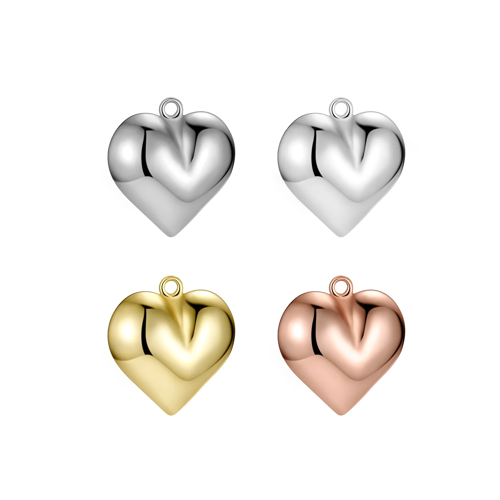 

925 sterling silver heart charms bracelet Charms for jewelry making