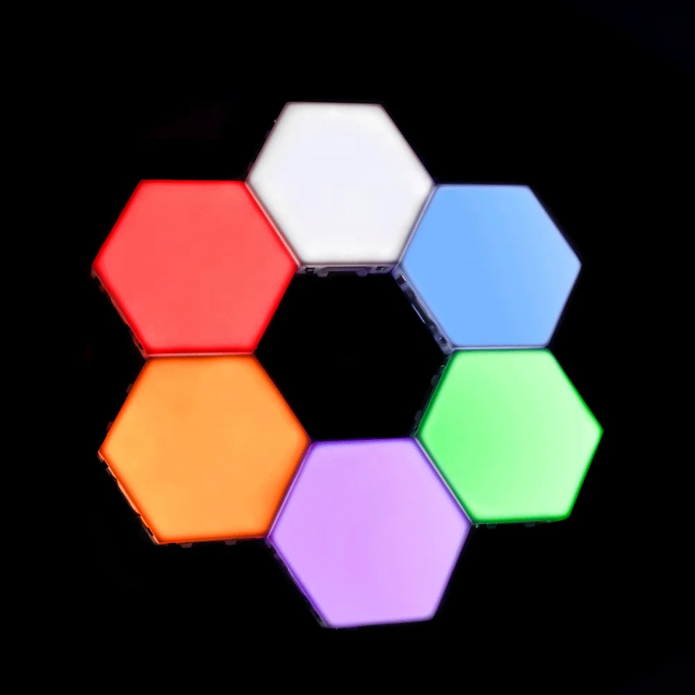 
3PCS DIY Magnetic Hexagons Decoration Mosaic Modular Touch Sensitive Lighting Quantum Honeycomb Wall Lamp Led Night Light  (62264880353)