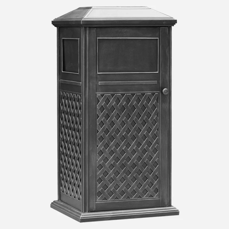 

Hot sale outdoor aluminum trash can garden galvanized metal with ashtray city street trash can