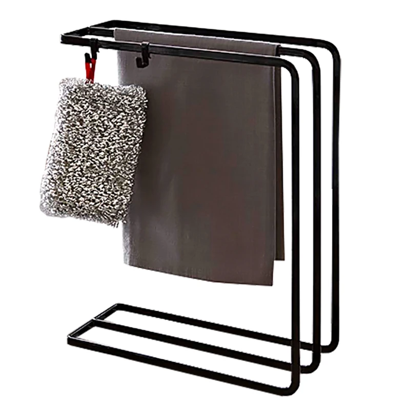 

Creative Kitchen Foldable Rag Storage Shelf Free Punching Cabinet Storage Rack