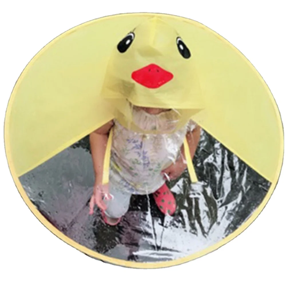 

Children Cartoon Yellow Duck Raincoat Flying Saucer Raincoat UFO Shape Umbrella Foldable Raincoat Hooded Poncho Cloak