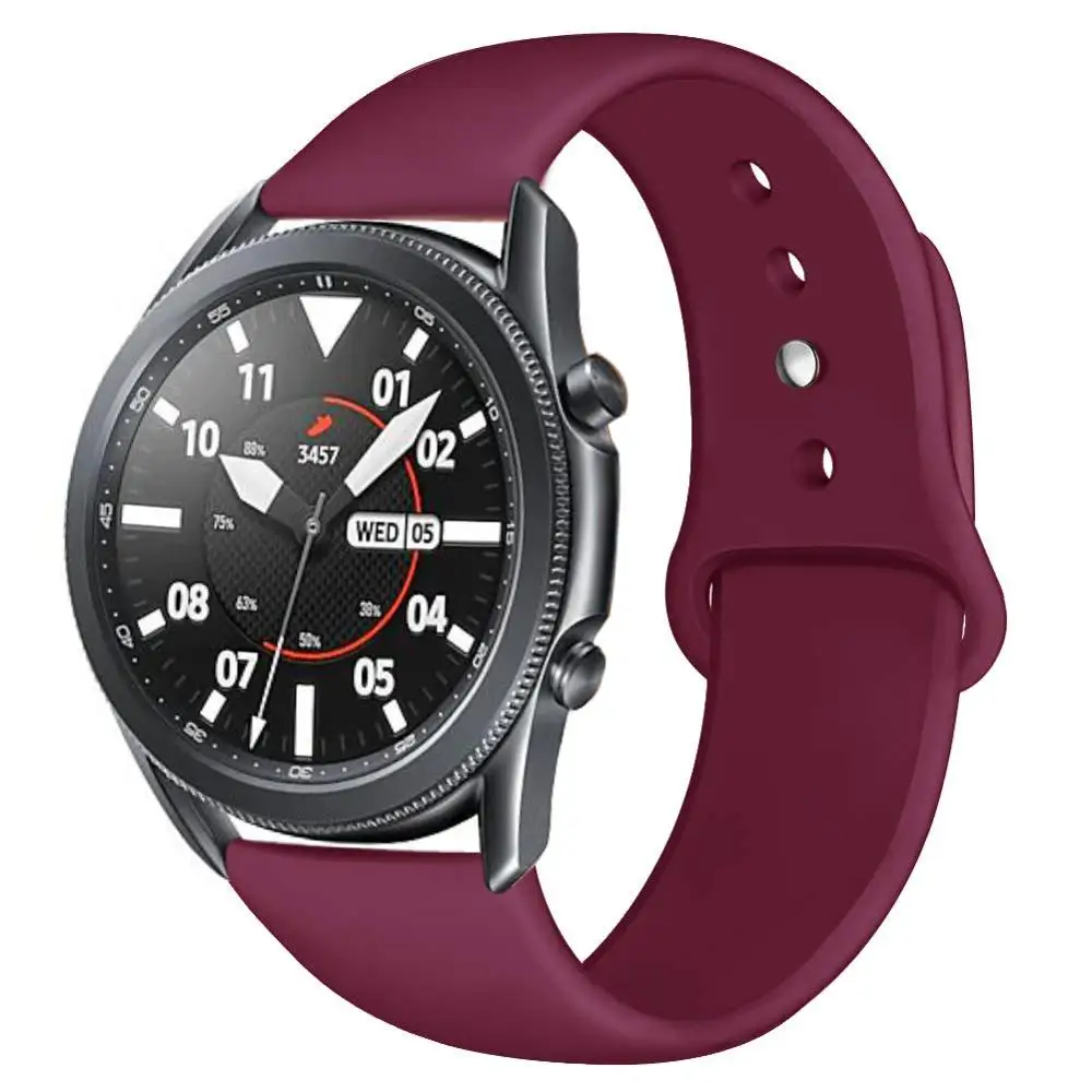 

2020 Hot Sales 20mm 22mm Sport Silicone Strap For Huawei wtach GT 2 2e 42/46 mm For Samsung Galaxy Gear S3 S2 Bracelet Band, Black,white,blue,red,pink