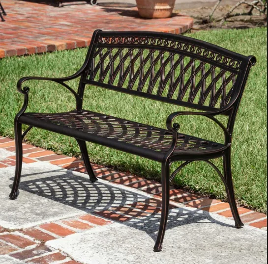 
lounge cast bronze antique slatted designer aluminum park furniture metal work seating aluminium patio outdoor garden bench 