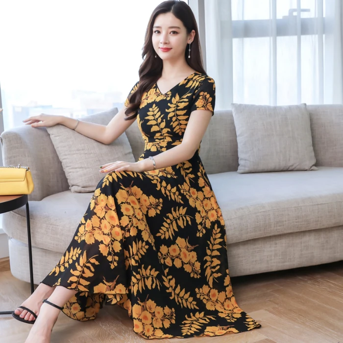 

Summer Southeast Asia Leisure large size loose show thin dress casual comfortable short-sleeved dress dress