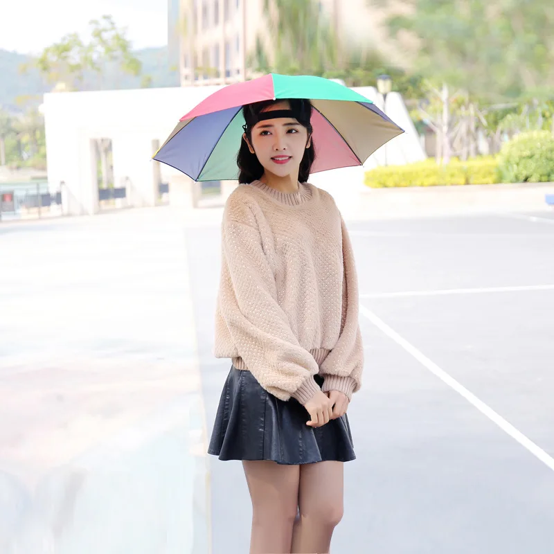 Head wear large advertising umbrella sunscreen hat umbrella wholesale