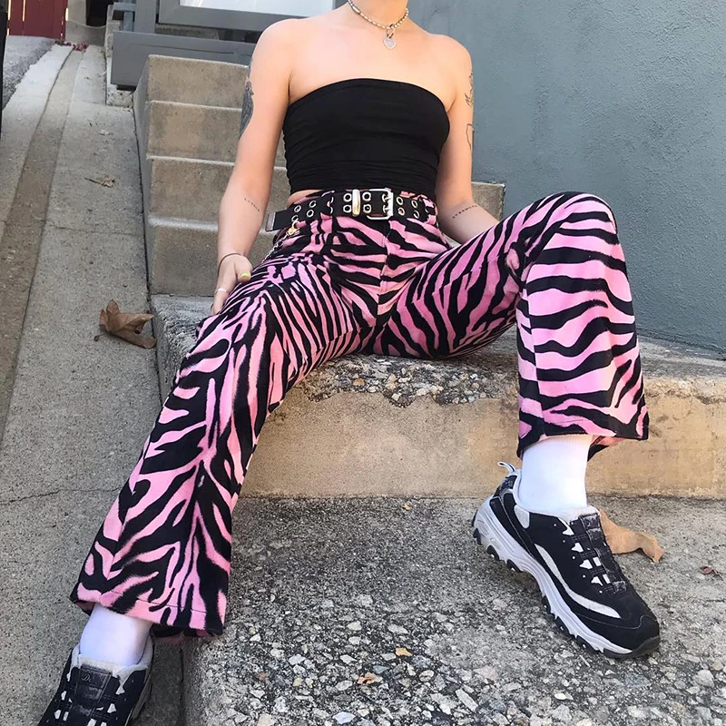 

Women Zebra Pattern Print Pants Loose Full Length Trousers 2020 Autumn Casual Hip Hop Fashion Pants Female Streetwear, Picture