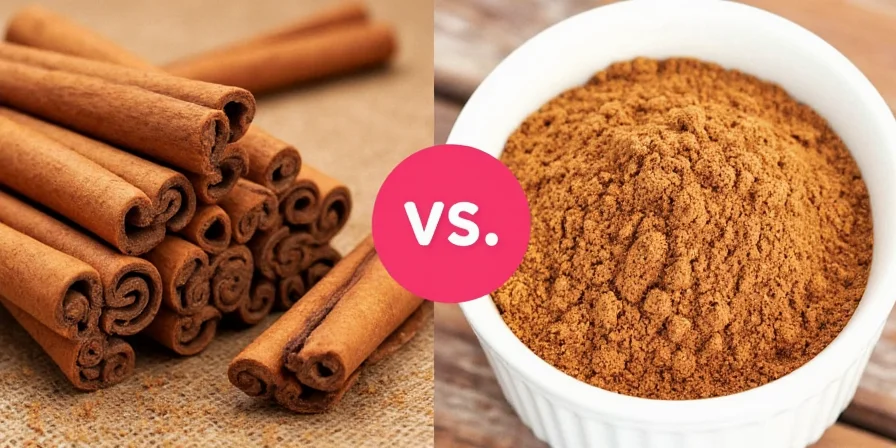 Cinnamon Shaker vs Sticks Display