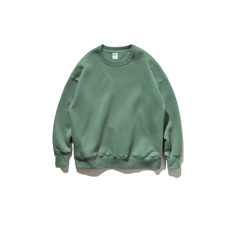 

2021 heavy embroidery mens oversized blank sweatshirts crew neck oversized street wear cotton drop shoulder crewneck, Customized color