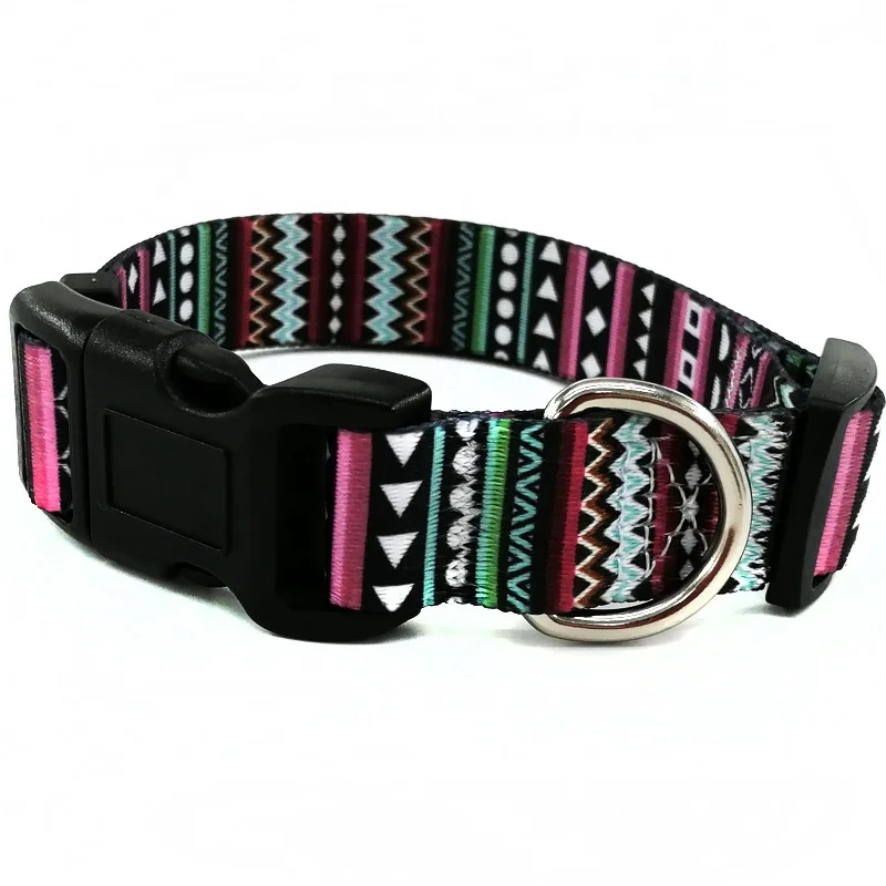 

Wholesale Fashion Luxury Nylon Adjustable Custom Design Logo Cat Dog Collar S/M/L