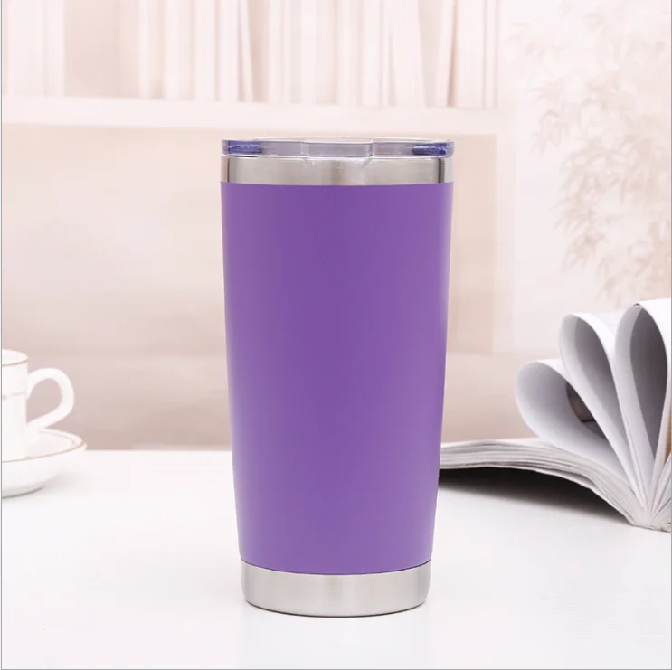 

20oz Vacuum Insulated Stainless Steel Coffee Mugs Double Wall Coffee Cup Thermos Tumbler Cups in Bulk with Lids and Straws, Available color or customized