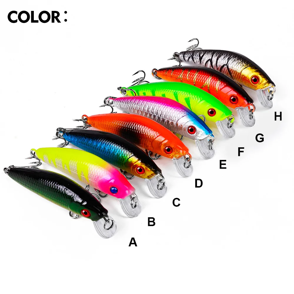 

Floating Lure Minnow Fishing Lure Plastic Hard Baits Bass Lure Bait, 8 colors